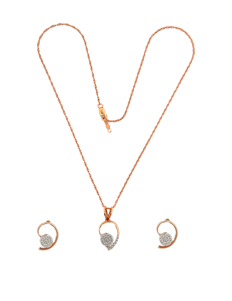 Diamond Pendent Set With Earrings