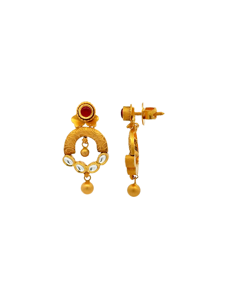Gold Earrings - 22 Karat