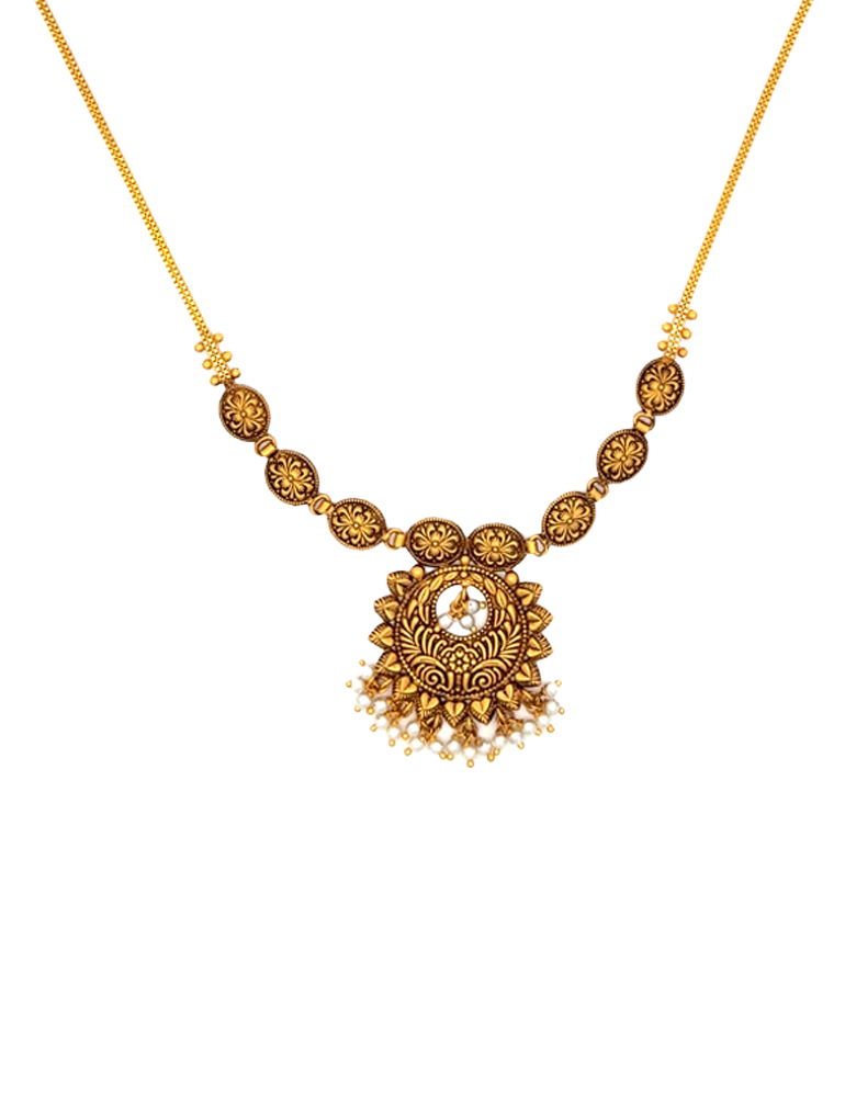 Muktika Floral Pendant Necklace - 22 Kt