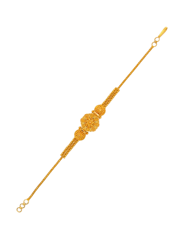 Floral Gold Women's Bracelet 22 Karat