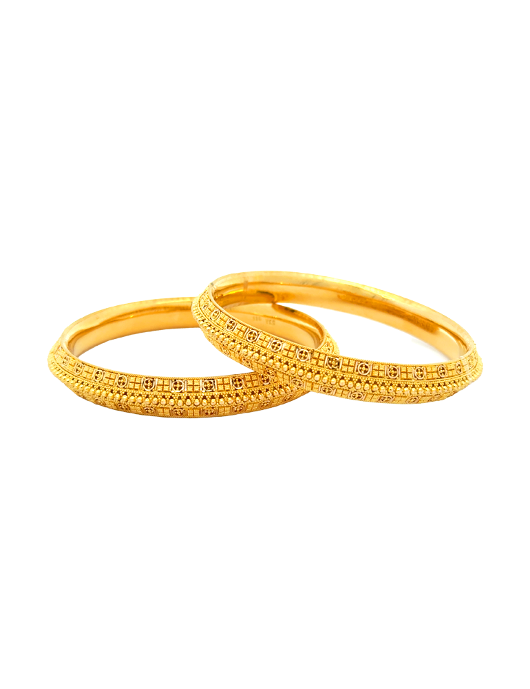 Gold Bangle 22 Karat Set of 2