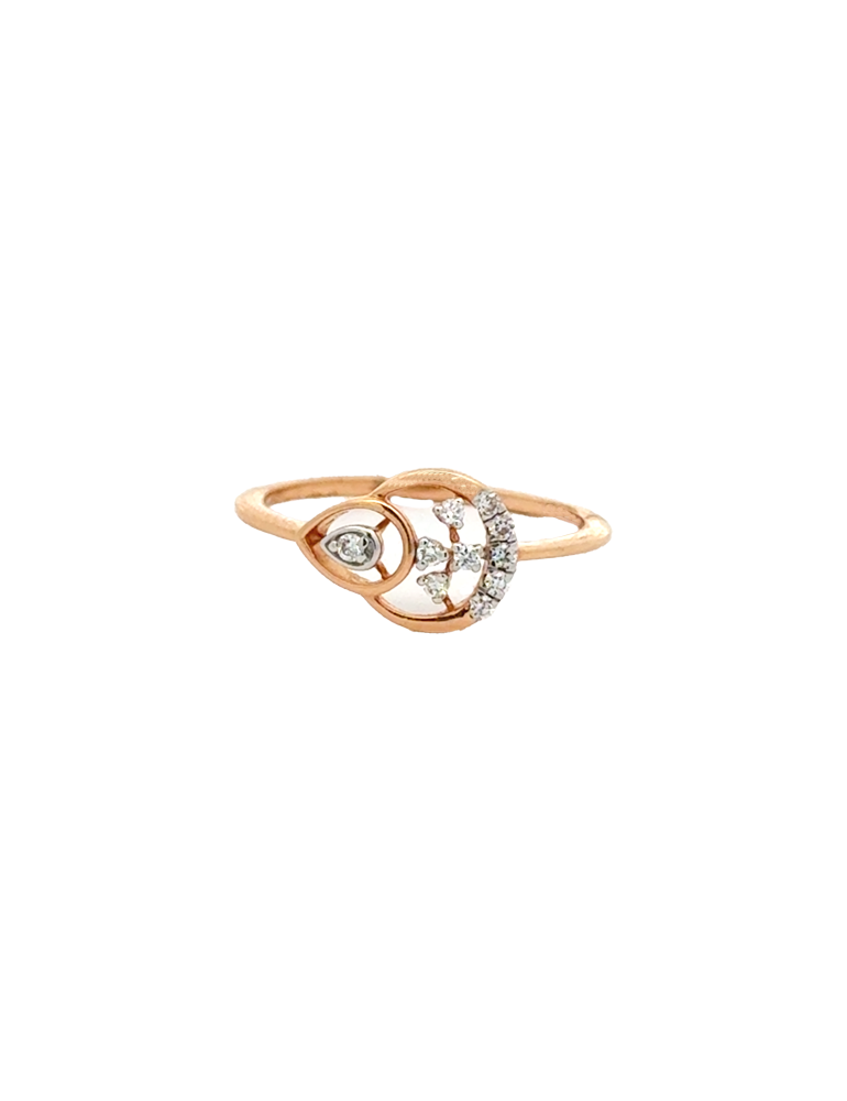 Diamond Rose Gold Ring - 18 Kt