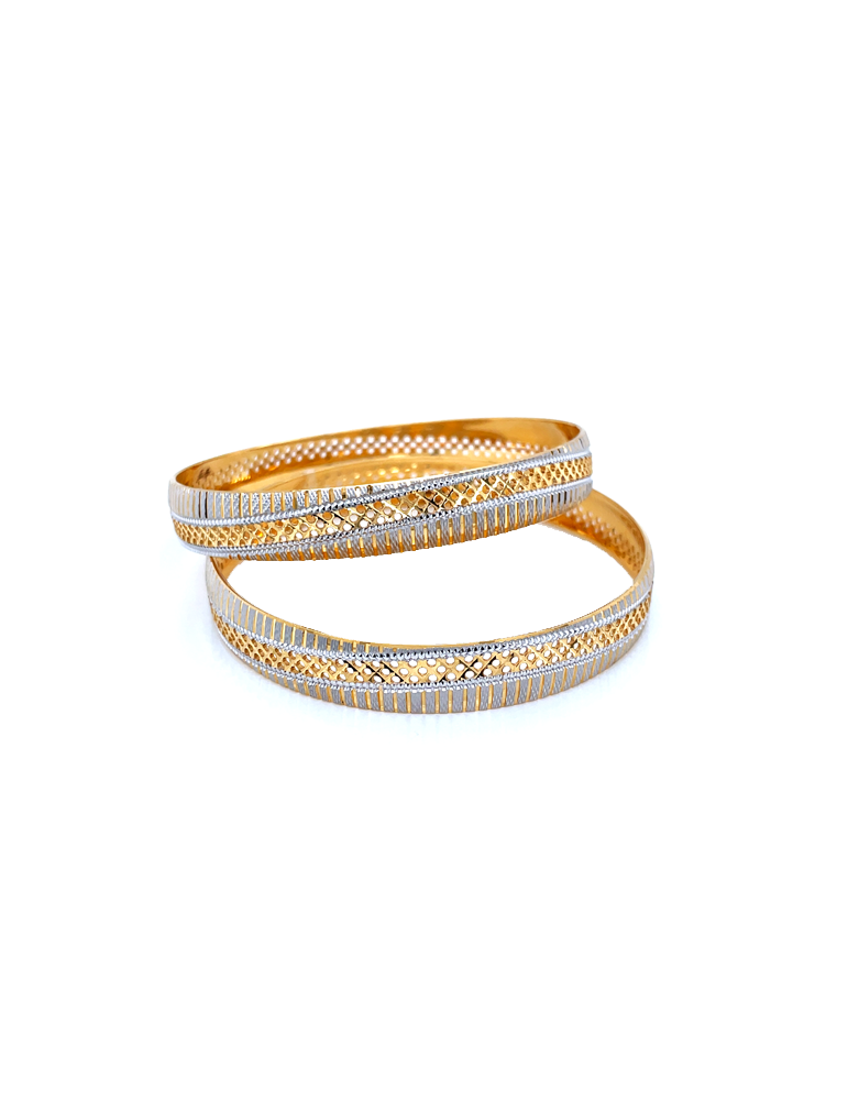 Two Tone Gold Bangle 22 Karat