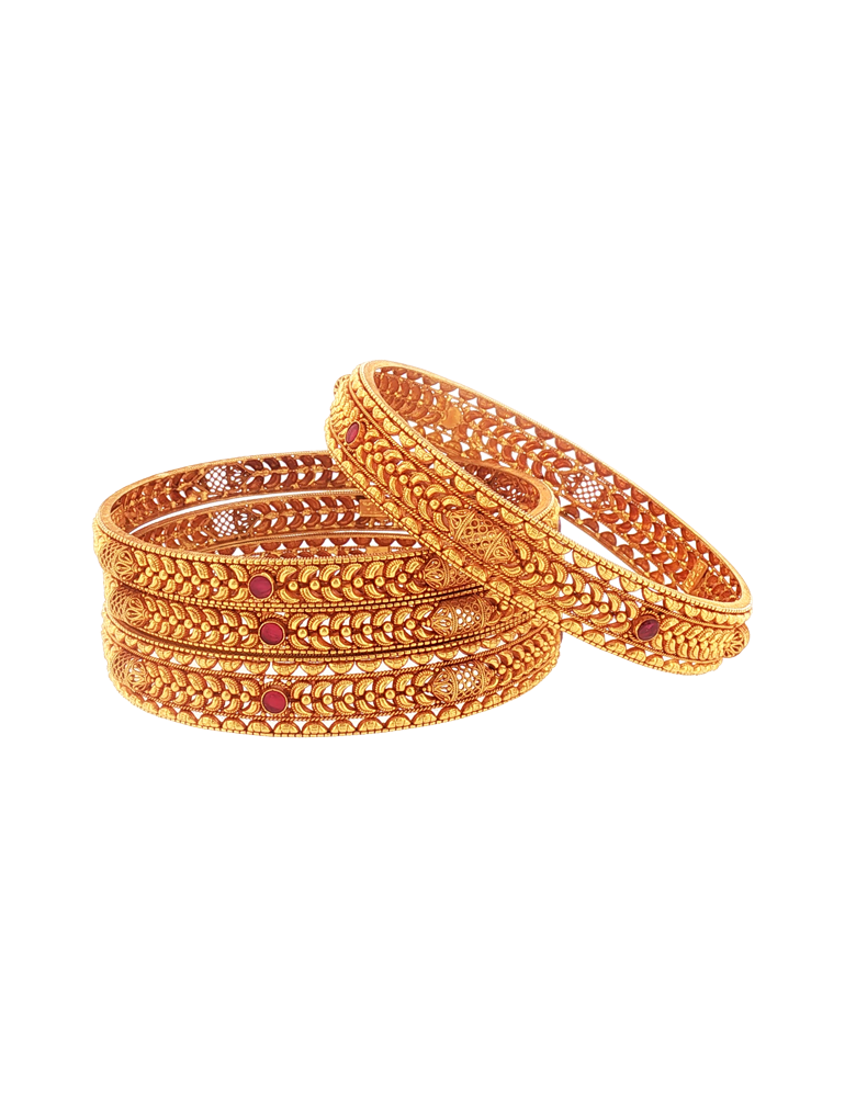 Kumkumrekha Gold Bangle 22K - Set of 6