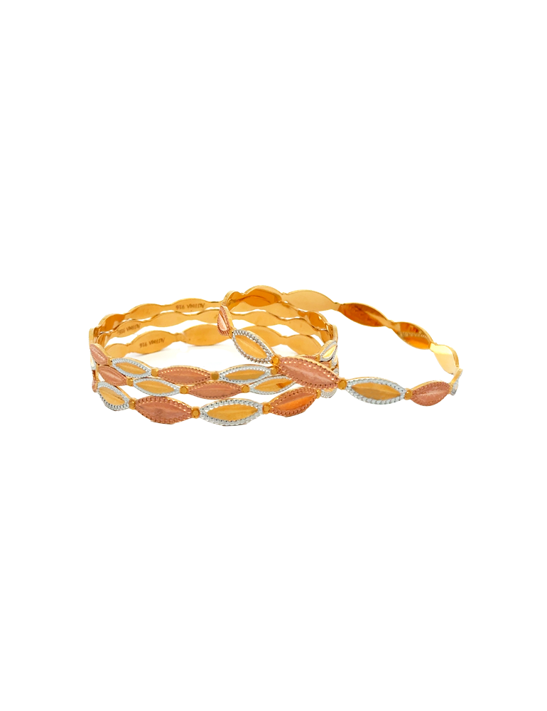 Gold Bangles 22kt - Set of 6