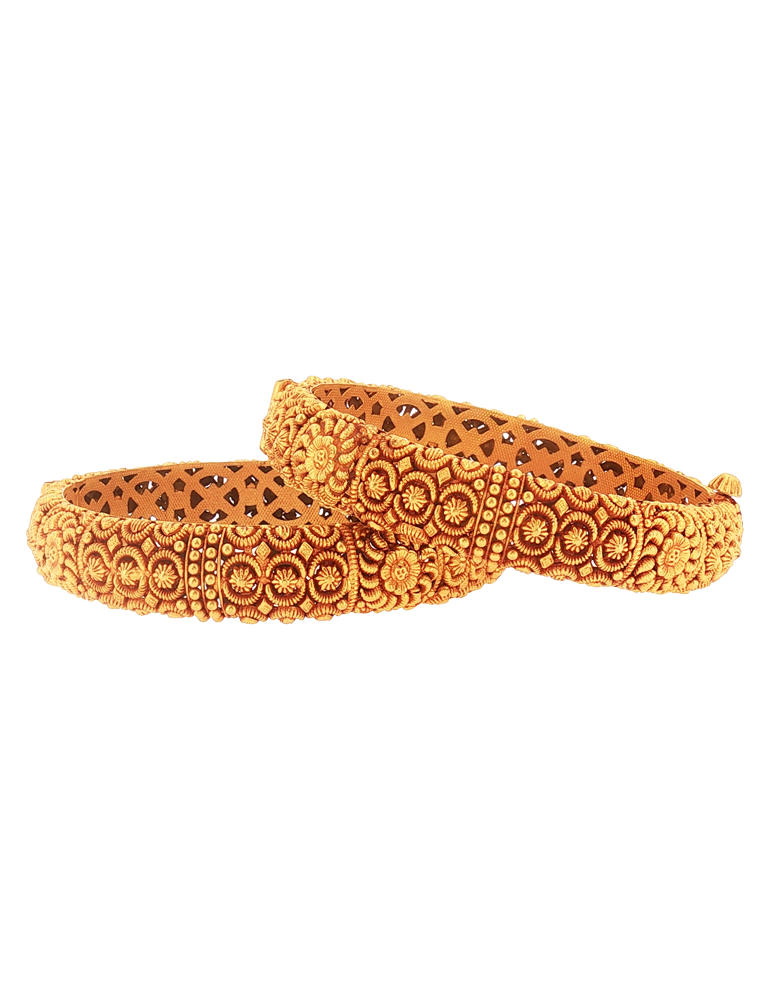 Kesar Bagh Gold Bangle Pair 22K - Set of 2