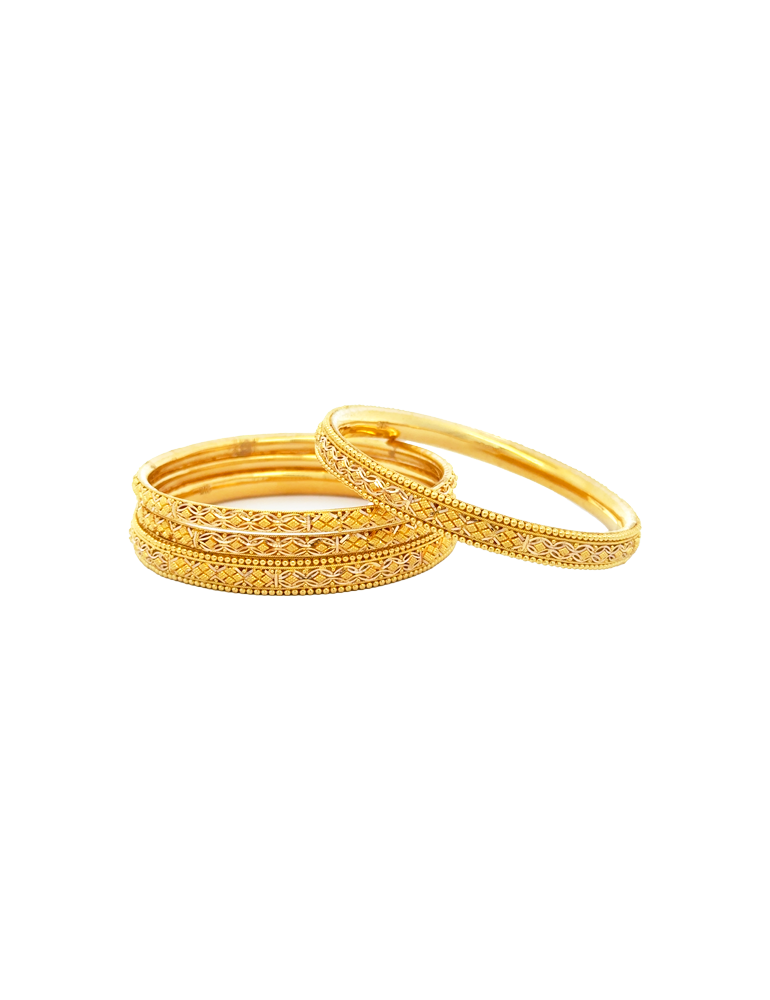 Gold Bangles 22kt - Set of 4