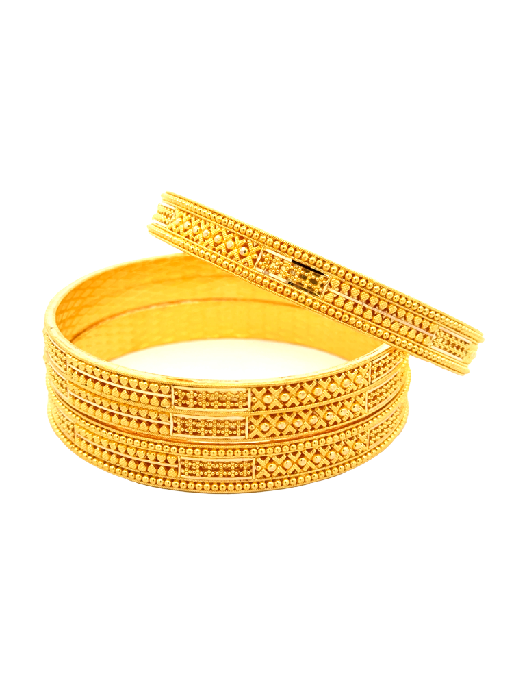 Gold Bangles 22kt - Set Of 6