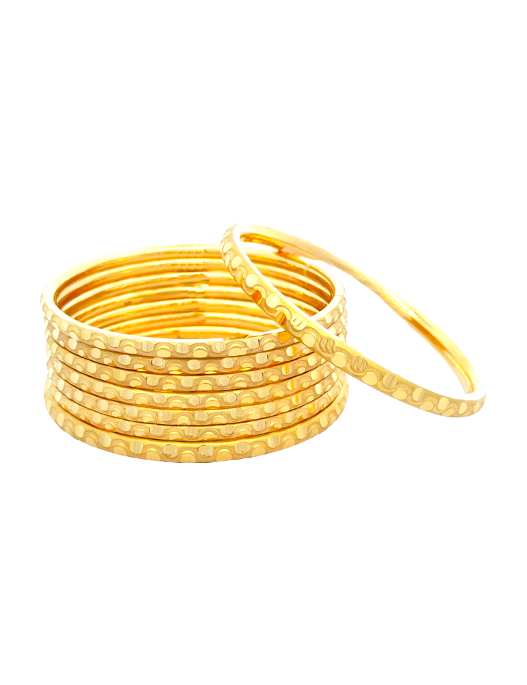 Gold Bangles 22kt - Set of 8