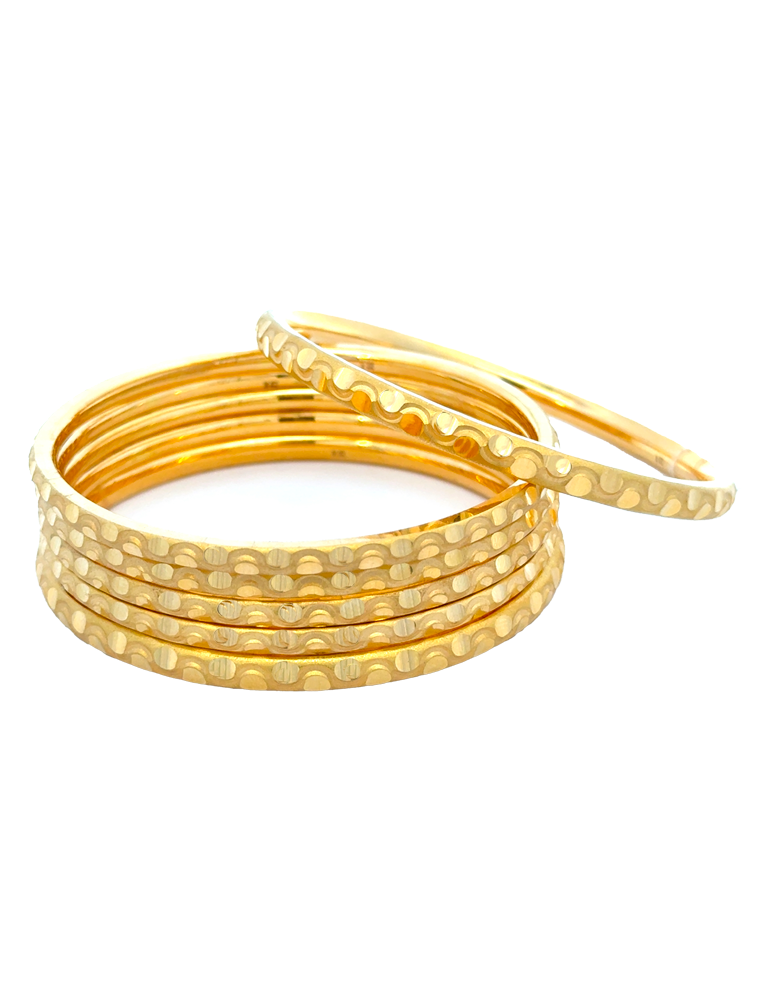 Gold Bangles 22kt - Set of 8
