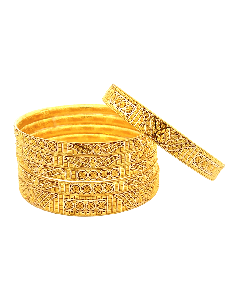 Gold Bangles 22kt - Set of 6
