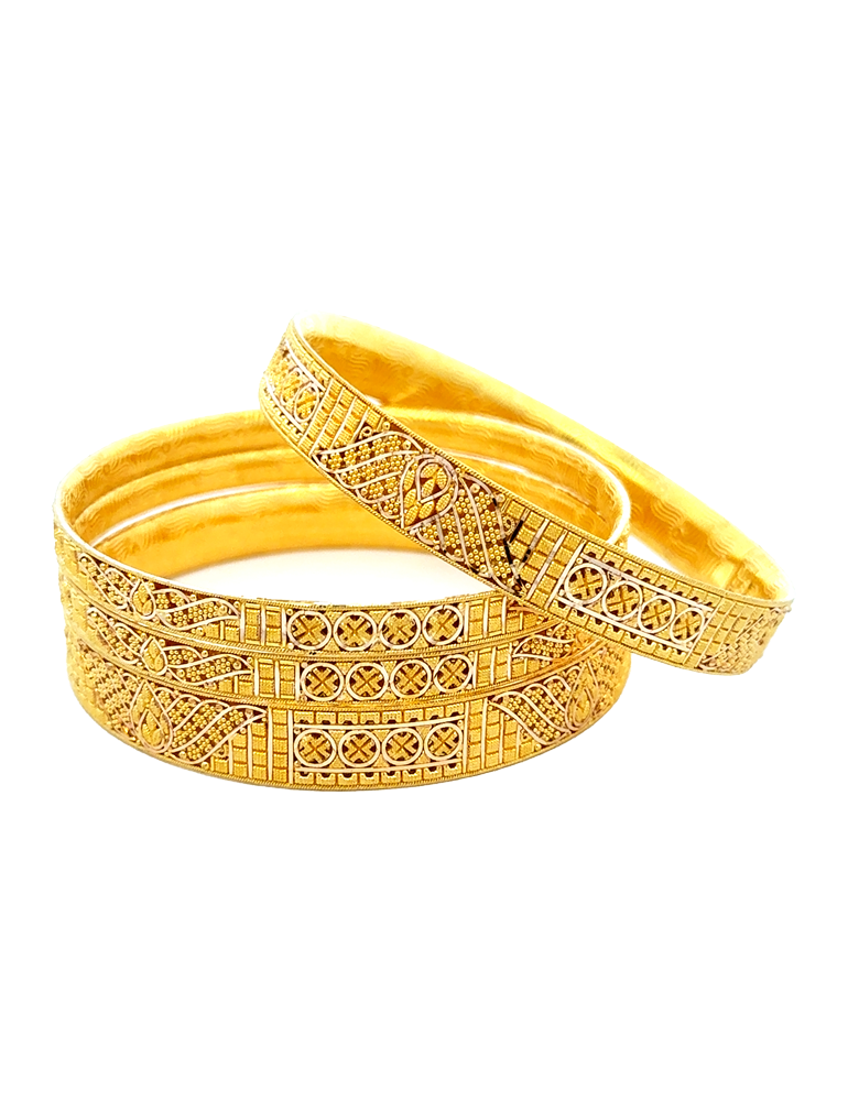 Gold Bangles 22kt - Set of 6