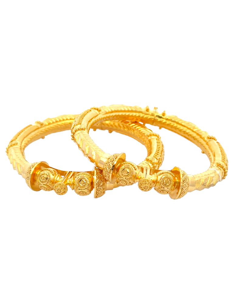 Gold Bangles 22kt-Set Of 2