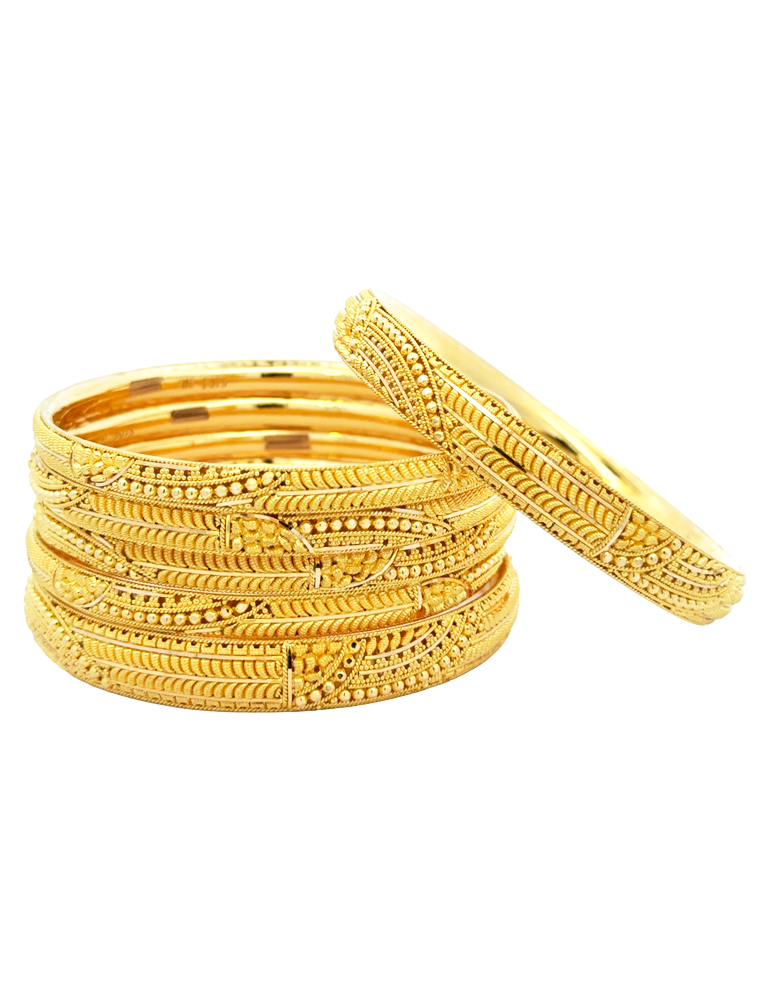 Gold Bangles 22Kt- Set Of 6