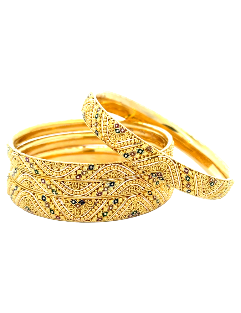 Gold Bangles 22kt - Set of 6