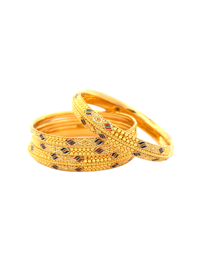 Gold Bangles 22kt - Set Of 6