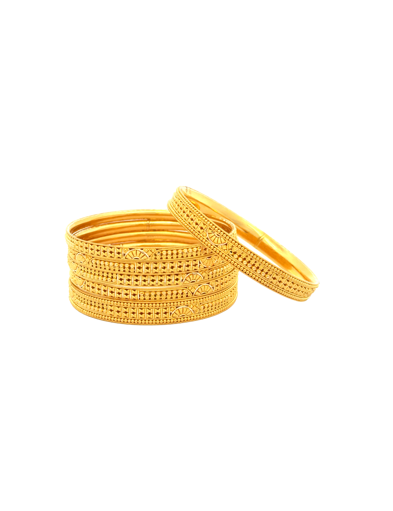 Gold Bangles 22kt - Set of 6