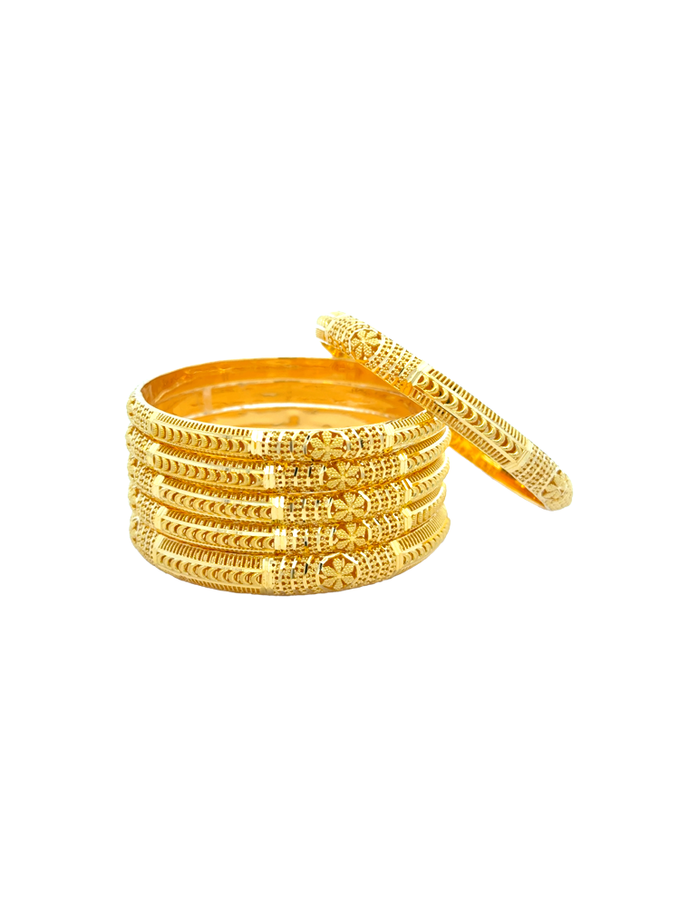 Gold Bangles 22kt - Set of 6