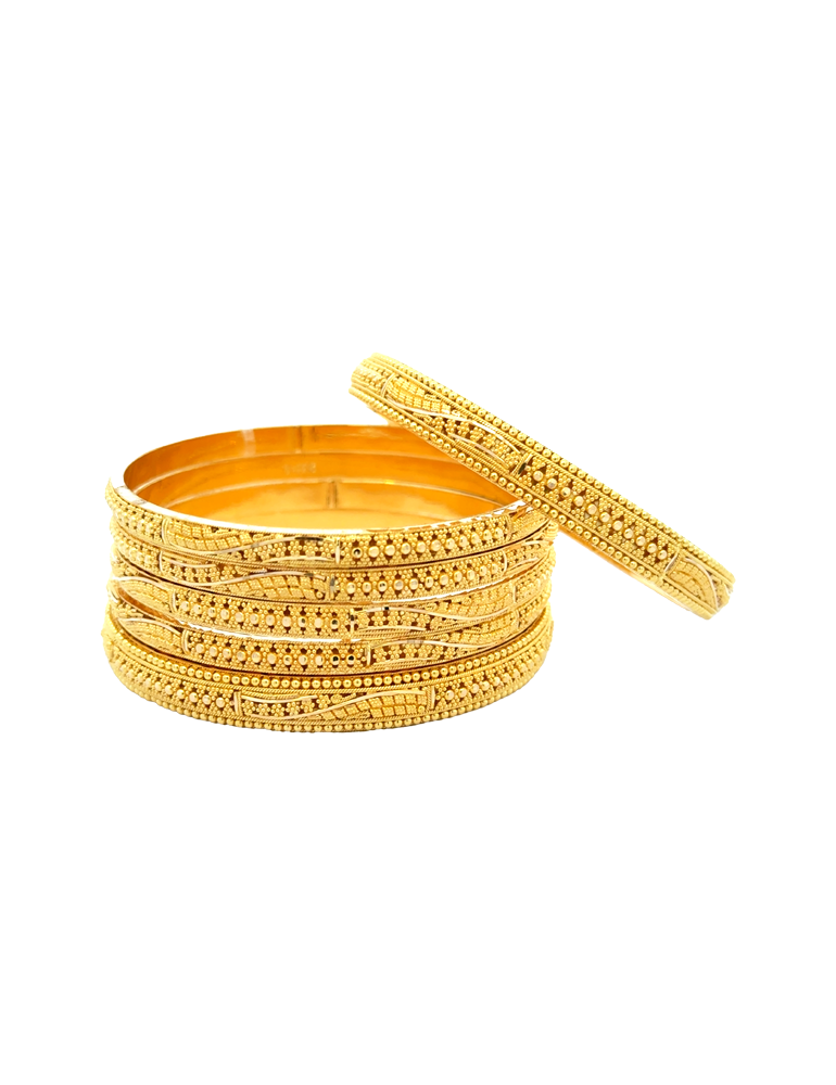 Gold Bangles 22kt - Set of 6
