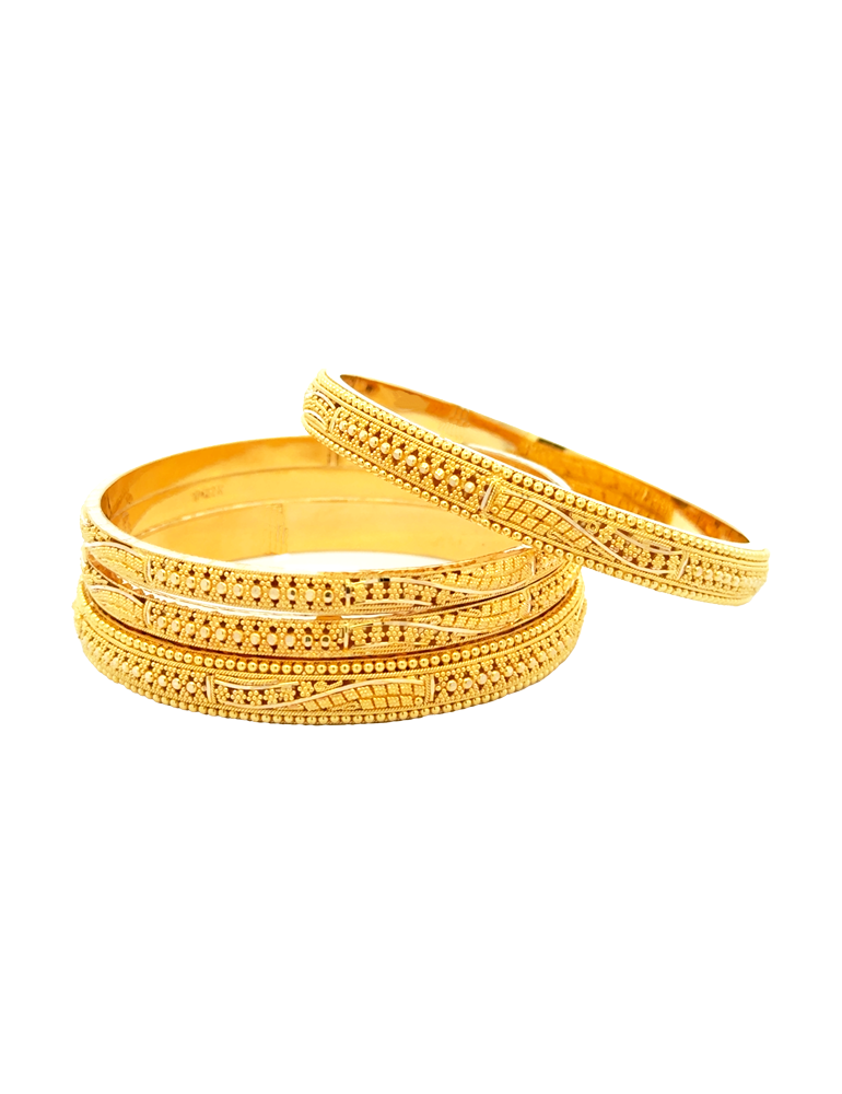 Gold Bangles 22kt - Set of 6