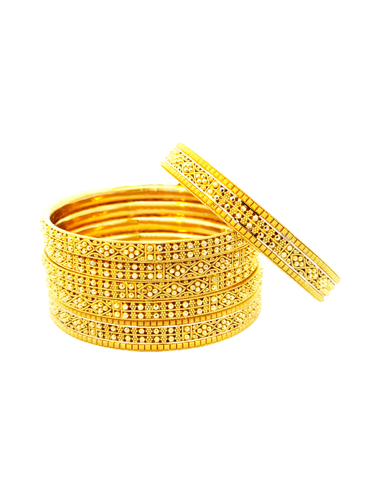 Gold Bangles 22kt - Set of 6