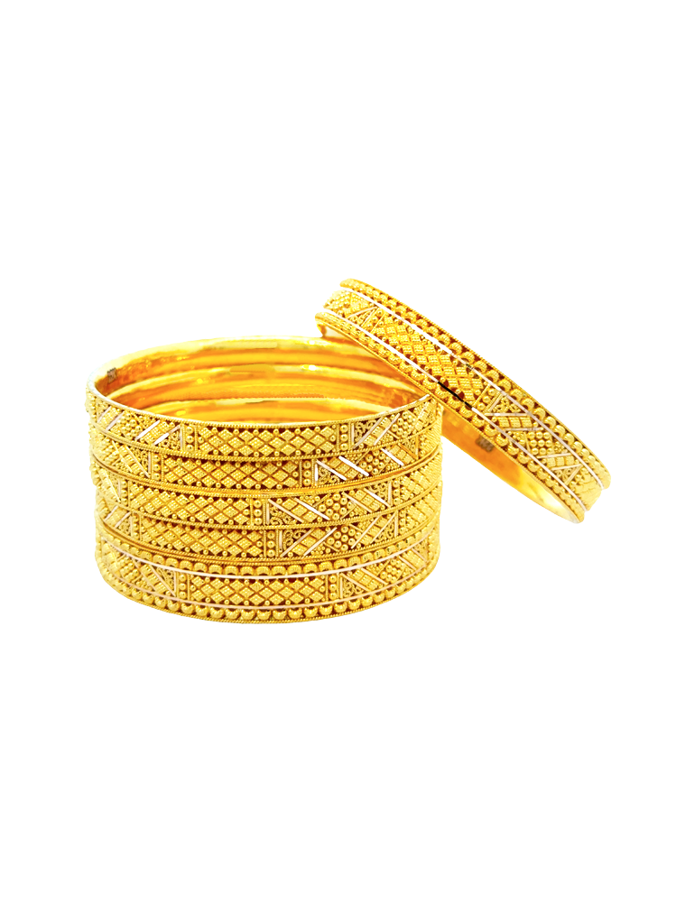 Gold Bangles 22kt - Set of 6