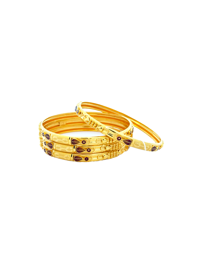 Gold Bangles 22kt - Set of 4