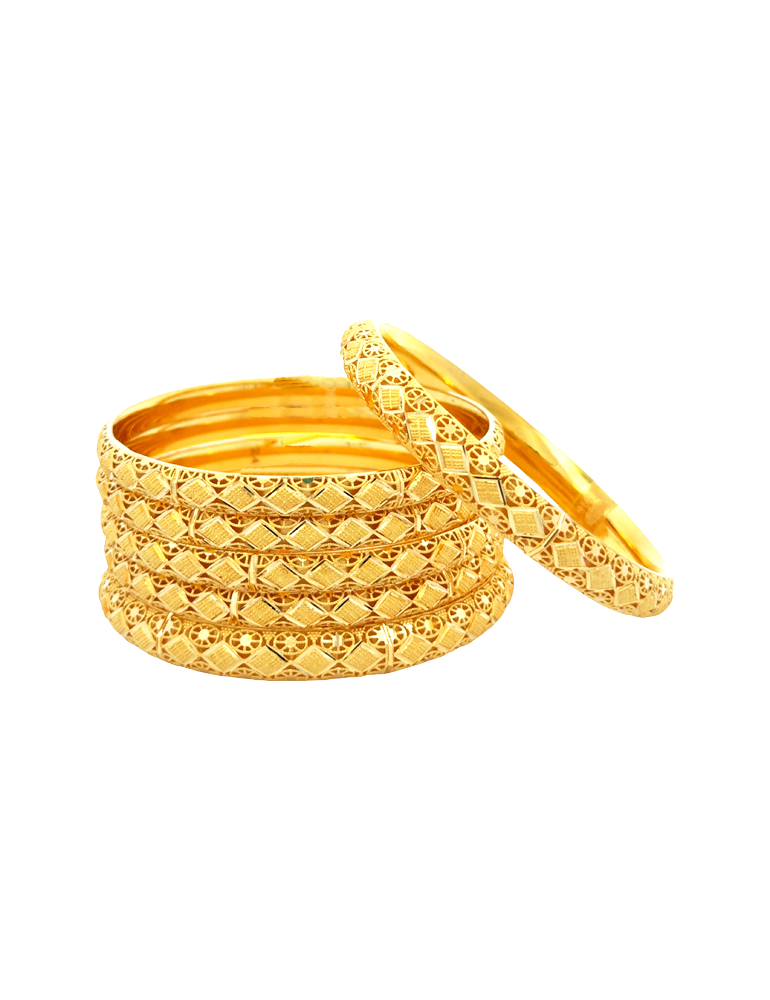 Gold Bangles 22Kt- Set Of 6