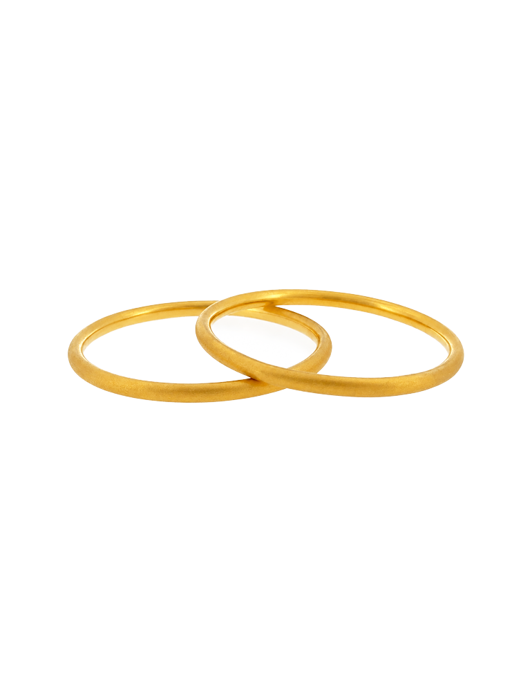 Soft Glow Classic Bangle 22kt - Set of 2