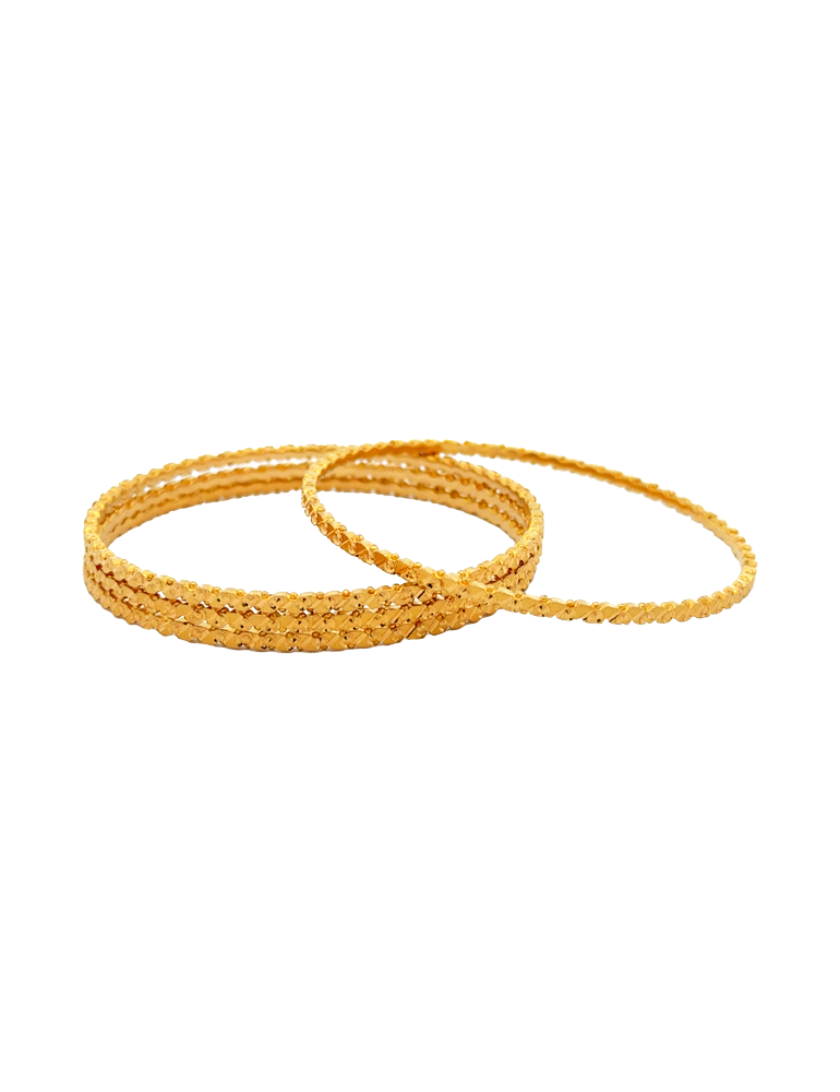 Gold Bangles 22kt - Set of 6