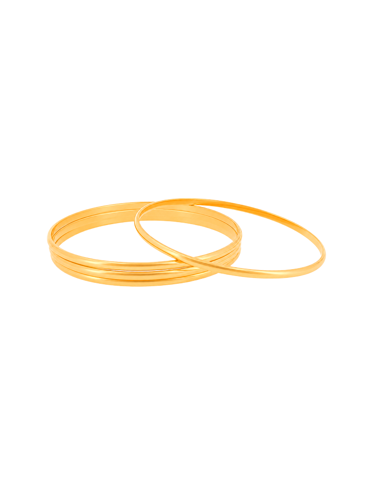 Minimal Muse Gold Bangles 22kt - Set of 6
