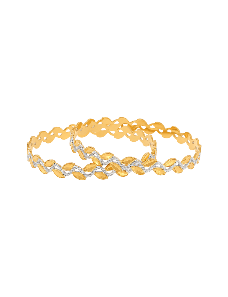 Ivy Whisper Two-Tone Bangles 22kt - Set of 4