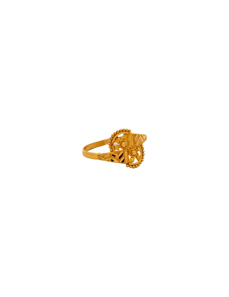 Traditional Gold Filigree Ring-22K
