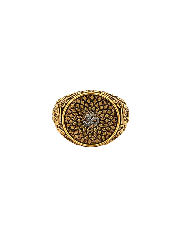 Om Mandala Gold Ring - 22 Karat