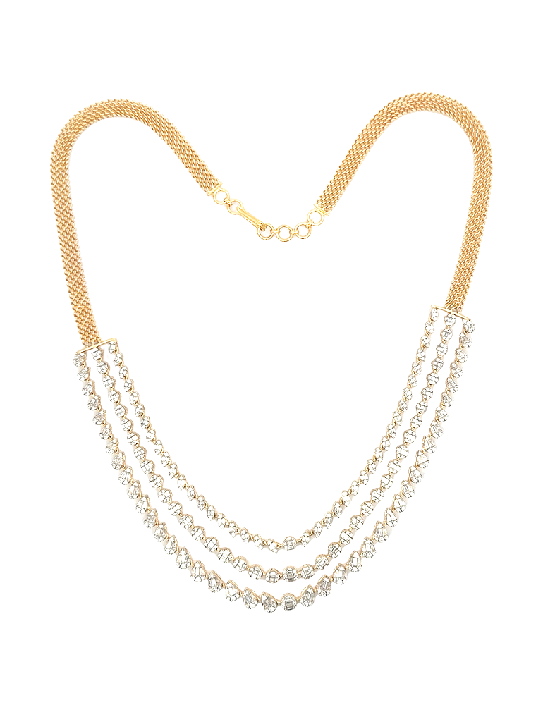Radiant Cascade Diamond Necklace - 18 Karat