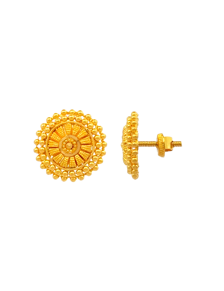 Sunflare Beaded Gold Earring 22 karat