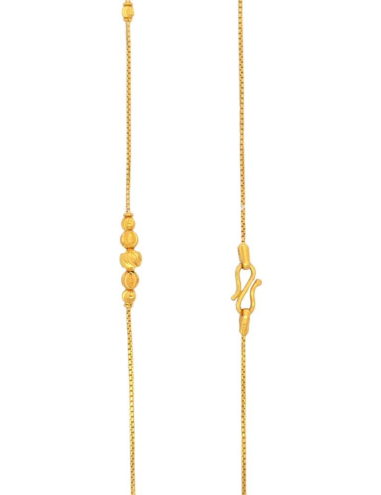 Minimal Luxe Beadline Gold Chain - 22 Karat