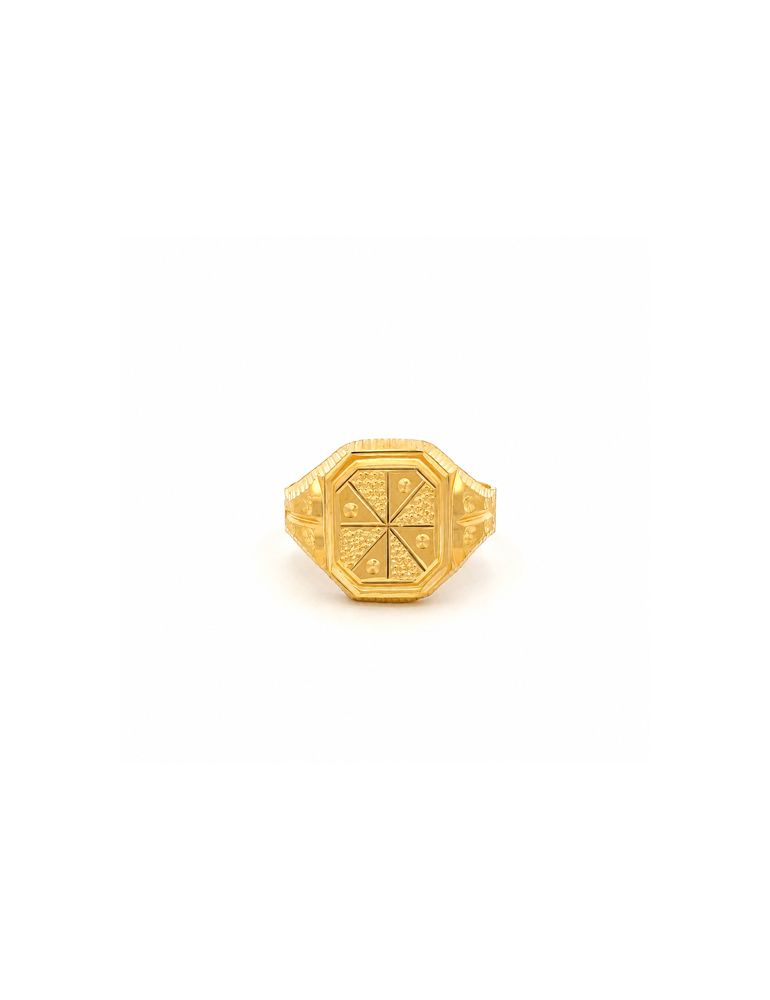 Ashtak Octagon Signet Gold Ring 22 Karat