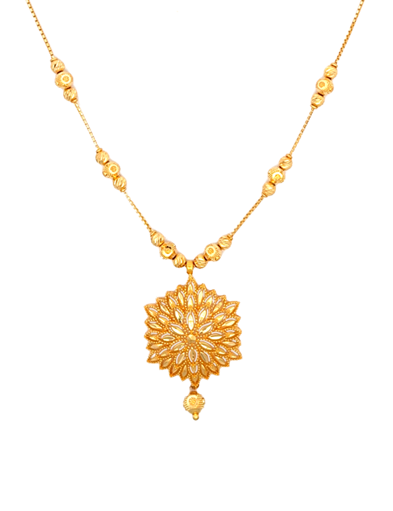 Padma Radiant Bloom Necklace Set with Earrings 22 Karat