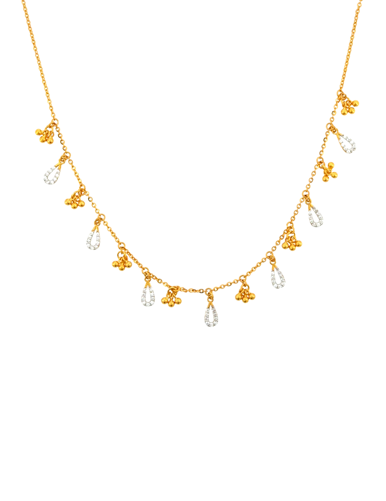 Moonlit Teardrop Necklace Set - 22 Karat