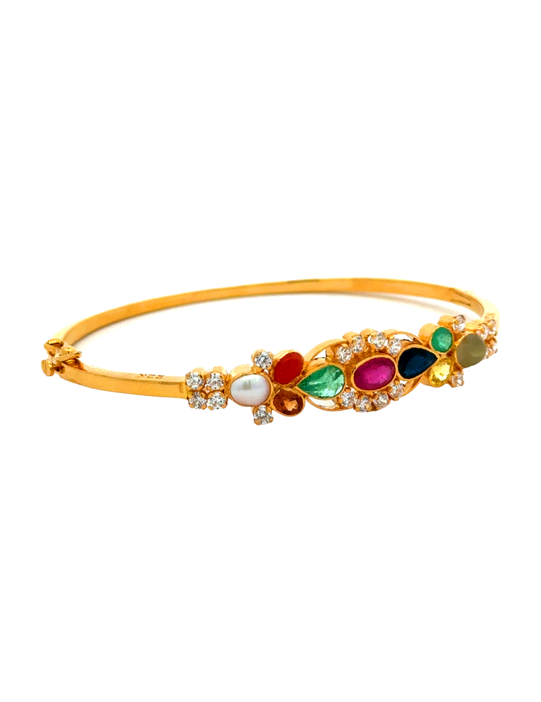 Gold NavarathnaBangle Bracelet 22 Karat
