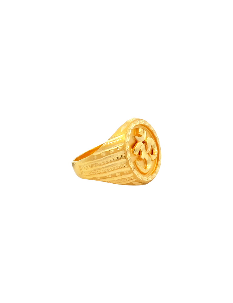 Adiyogi Om Gold Ring - 22 Karat