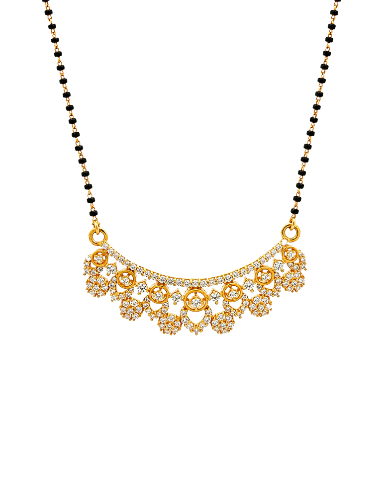 Radiant Petal Mangalsutra Set - 22 Karat