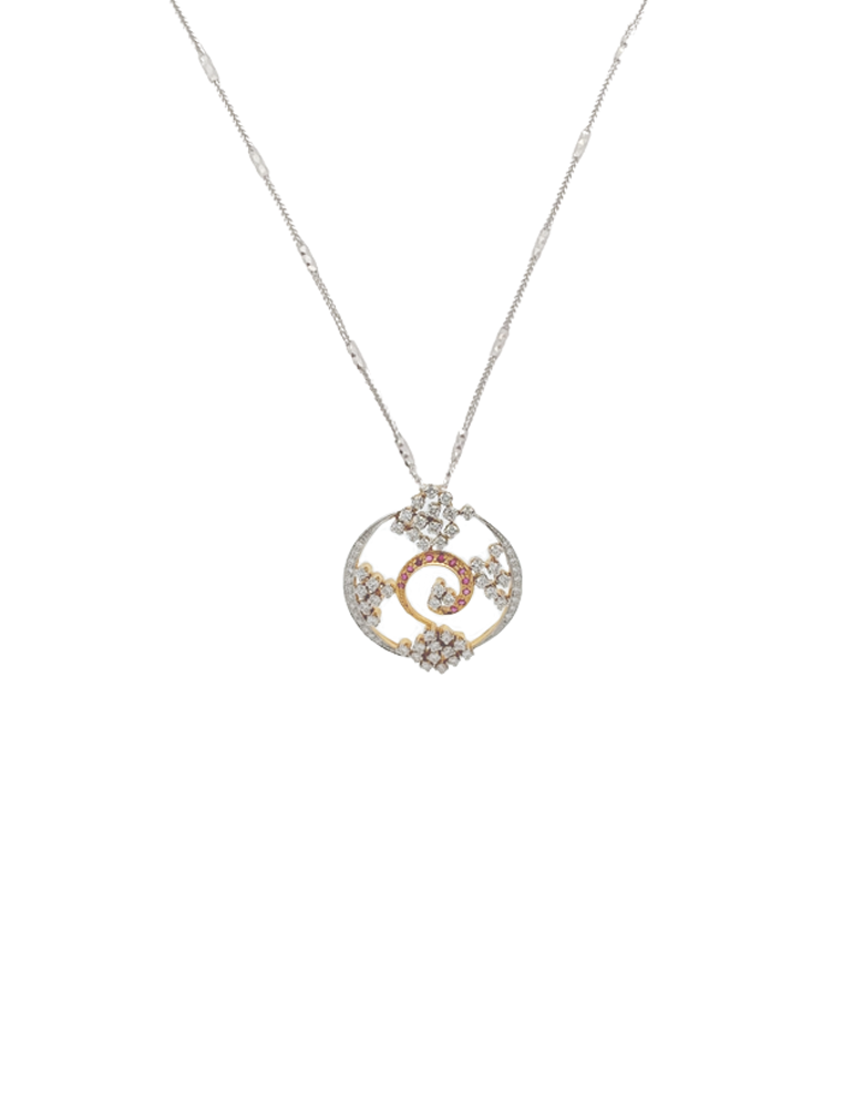 Diamond Pendant Set With Earring 18 Karat