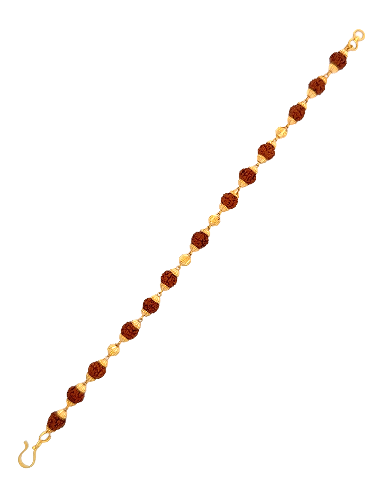 Gold Men's Rudraksha Bracelet - 22 Karat