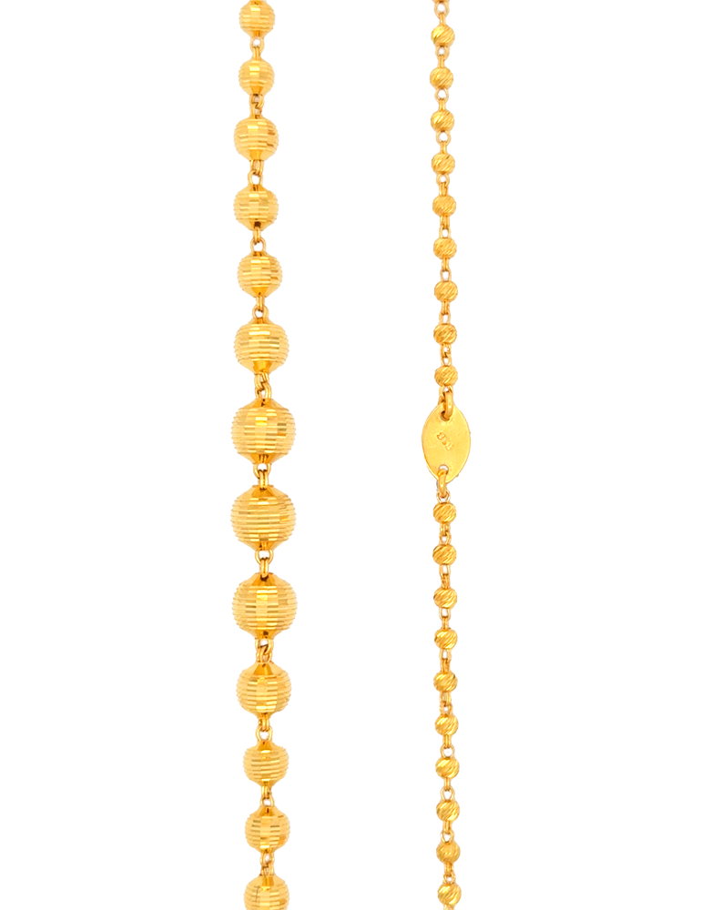 Ripple Bead Gold Chains 22 Kt