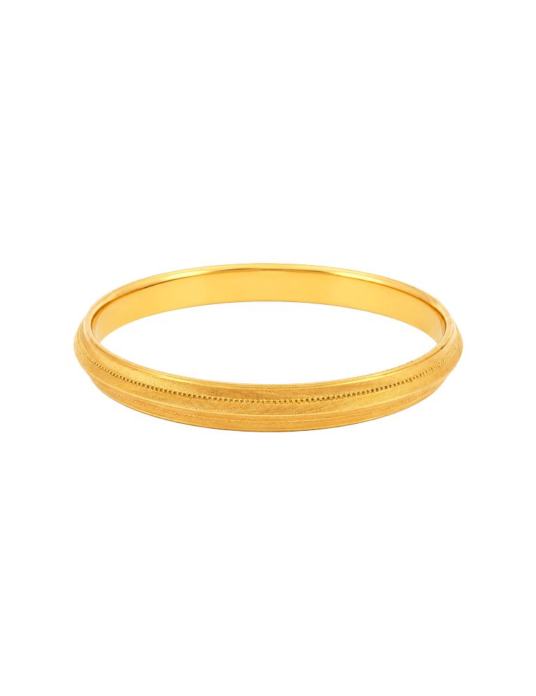 Sunlit Chevron Men's Kada - 22 Karat