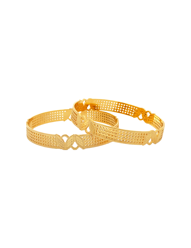 Infinity Lace Gold Bangles 22kt - Set of 2