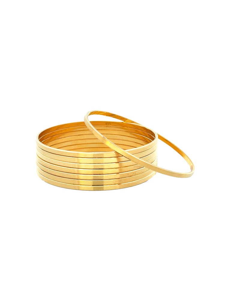 Silken Glow Gold Bangles 22kt - Set of 8