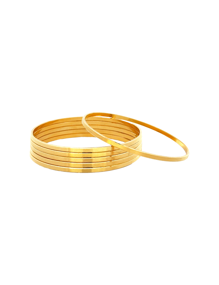 Silken Glow Gold Bangles 22kt - Set of 8
